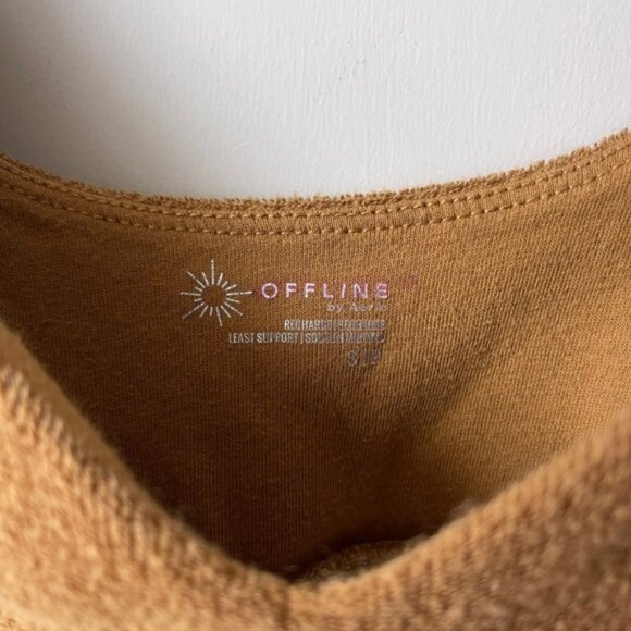 Aerie Offline Recharge Terry Sports Bra Size Small Brown - Picture 2 of 2
